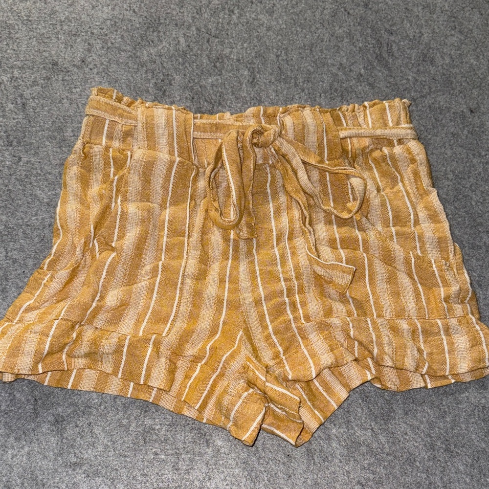 Indigo Rein High Waist Tan Striped Shorts
